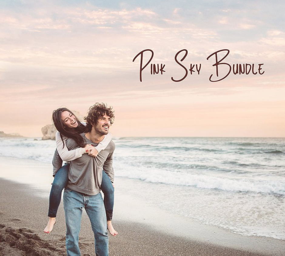  婚礼摄影粉彩天空云彩纹理+PS动作 Pink Sky Bundle