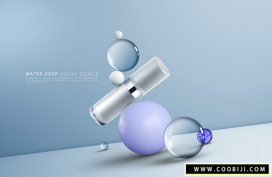 素材-炫彩艺术透明水滴水珠海报素材PSD模板-小新卖蜡笔