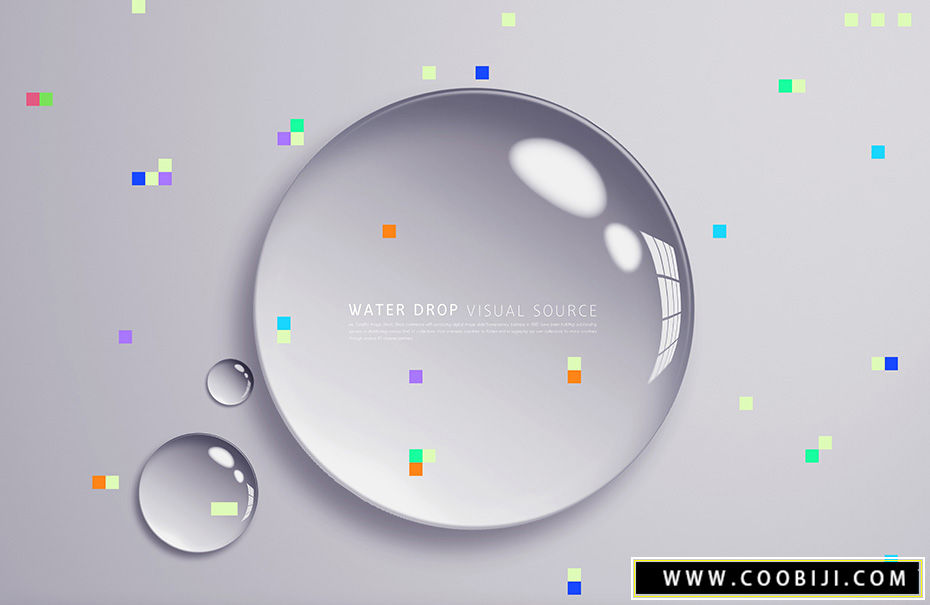 素材-炫彩艺术透明水滴水珠海报素材PSD模板插图2小新卖蜡笔